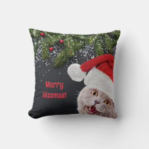 Throw Pillow, Merry Hissmas  Cushion