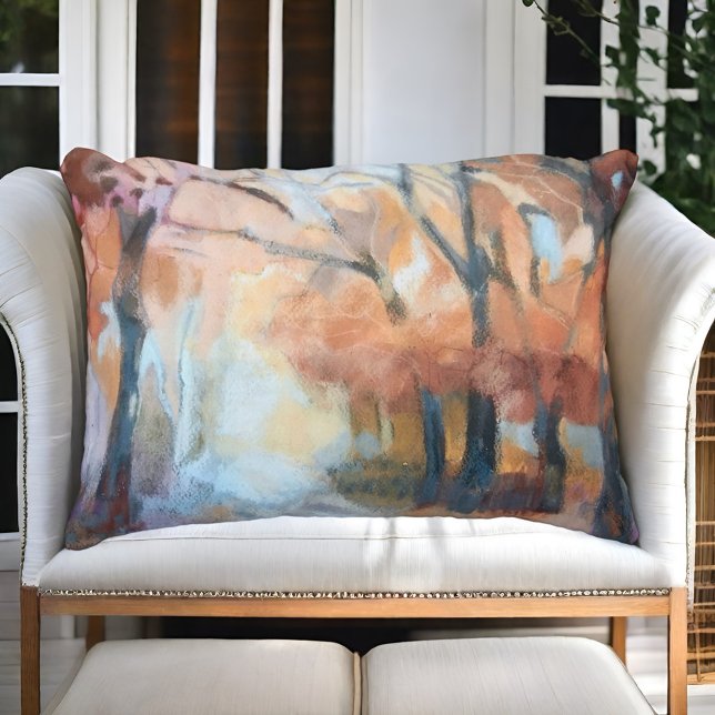 Throw Pillow modern orange yellow brown trees  (Creator Uploaded)