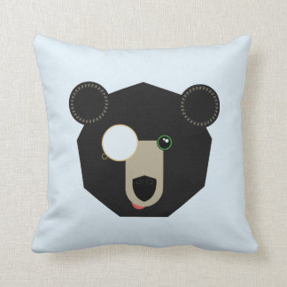 Throw Pillow - Monocle Bear - Geometric