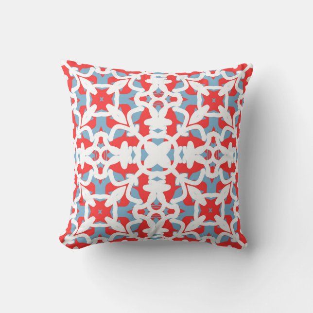 Throw Pillow, Multi colour fabric print pattern  Cushion (Front)