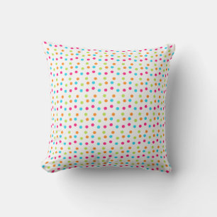 Throw Pillow/Multi-Coloured Polka Dots Cushion