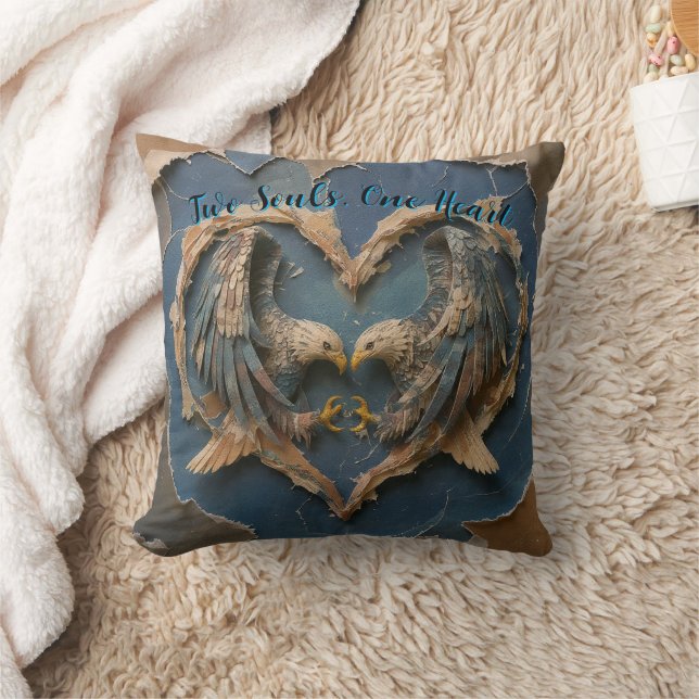 Throw Pillow Paper Cut Eagle Two Souls One Heart (Blanket)