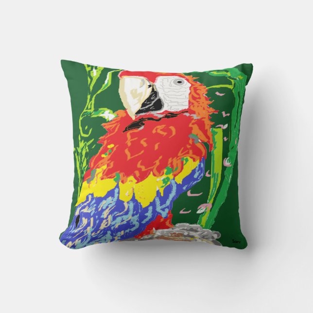 Throw Pillow/ Parrot Cushion (Front)