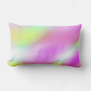 Throw Pillow, Pastel Pink, White, Yellow Lumbar Cushion