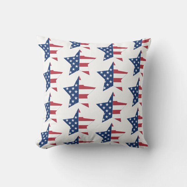 Throw Pillow-Patriotic Stars Cushion (Front)