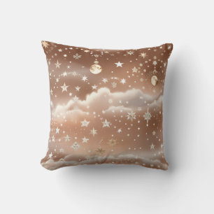 Throw Pillow – Peach Cream Celestial Moon