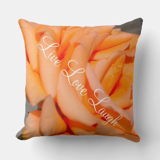 Throw Pillow/Peach Rose Cushion (Front)