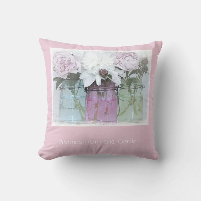 Throw Pillow Peonies from the Garden (Front)