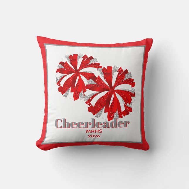 Throw Pillow Personalised Cheer Poms  (Front)