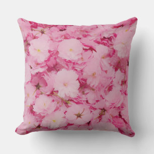 Throw Pillow Pink Cherry Blossom Floral Botanical