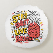 Throw Pillow | Playful Tropical Cartoon Decor