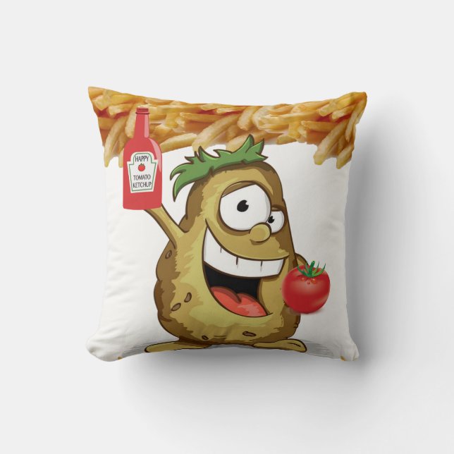 Throw Pillow Potato, French Fries, Ketchup (Front)