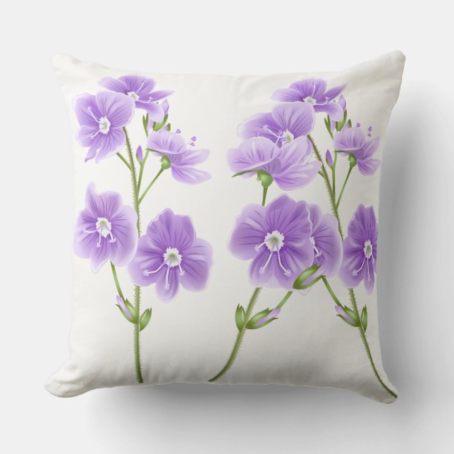 Throw Pillow-Purple Wildflowers Cushion (Front)