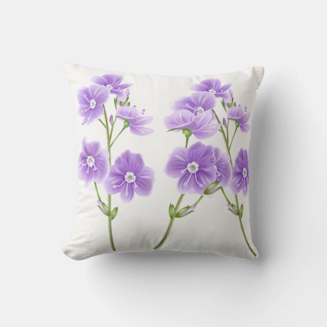 Throw Pillow-Purple Wildflowers Cushion (Front)