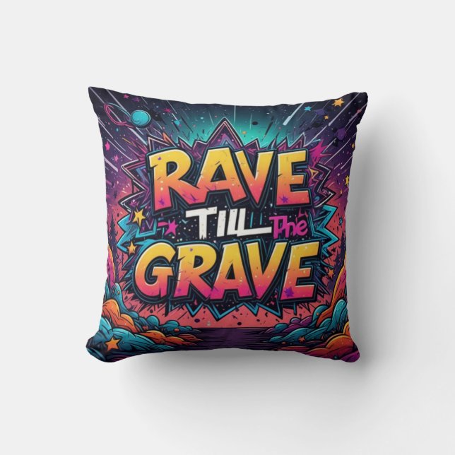 Throw Pillow Rave  (Front)