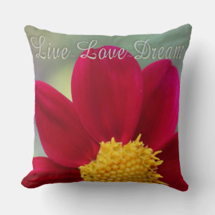 Throw Pillow/Red Flower Cushion