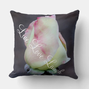 Throw Pillow/Red & Yellow Rose Bud Cushion