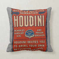 Throw Pillow Reproduction Vintage Houdini Poster