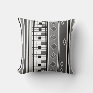 Throw Pillow retro, sixties, popular, fashion, blu