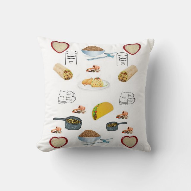 Throw Pillow Rice and Bean (Front)