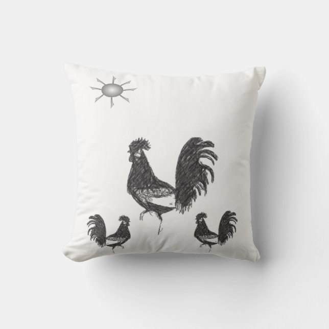 Throw Pillow Rooster (Front)