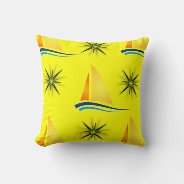 Throw Pillow Sailboat (Front)