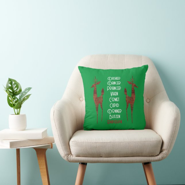 Throw Pillow -  Santa's Reindeer -Rudolph  (Chair)