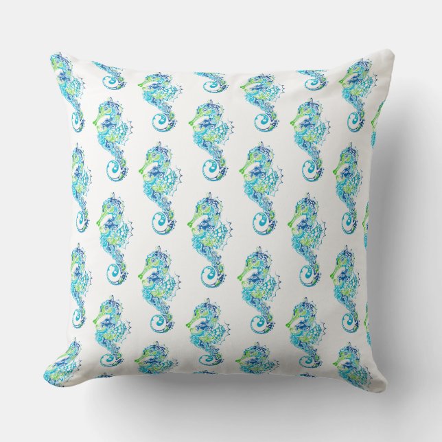 Throw Pillow-Seahorse Cushion (Front)