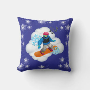 Throw Pillow Snowboarding mood