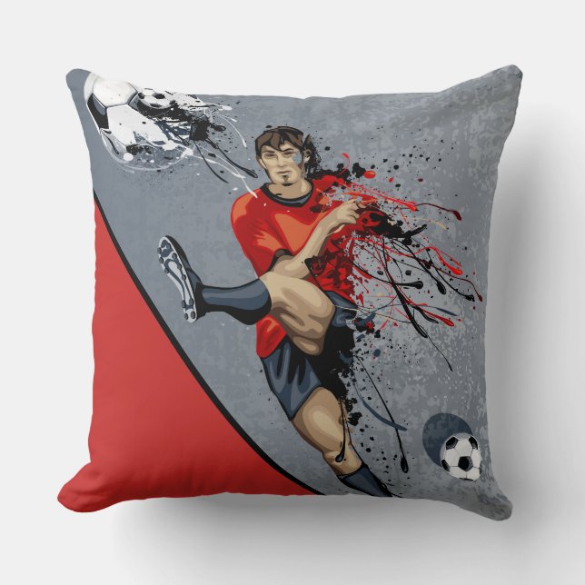 Throw Pillow-Soccer Player Cushion (Front)