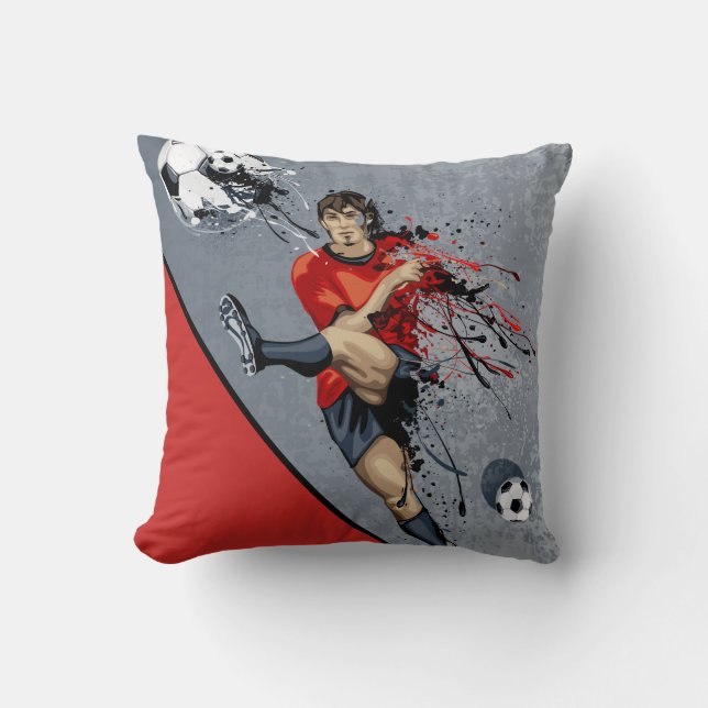 Throw Pillow-Soccer Player Cushion (Front)