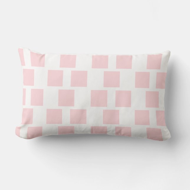 Throw Pillow Square Pink &White (Front)