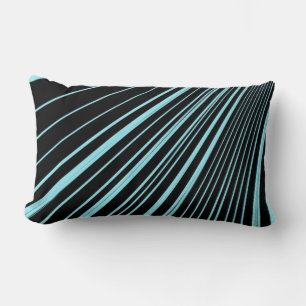 Throw Pillow Stripe Aqua Blue Black