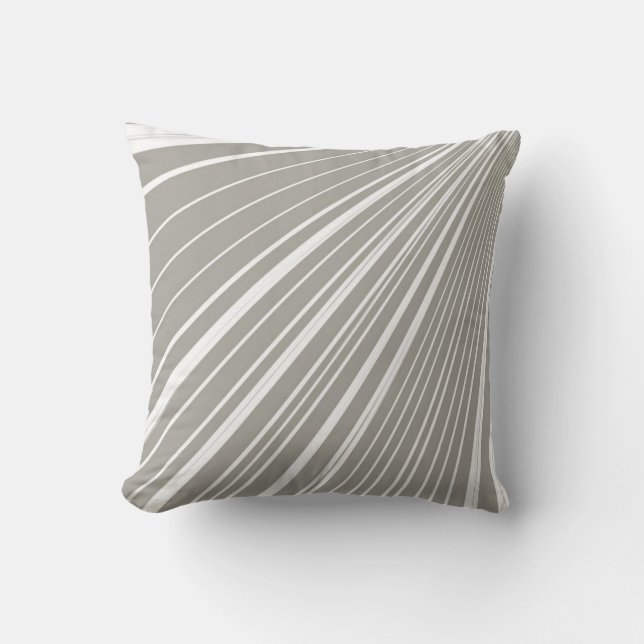 Throw Pillow Stripe Grey White (Front)
