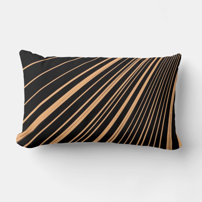Throw Pillow Stripe Orange Black (Front)