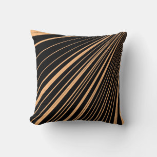 Throw Pillow Stripe Orange Black