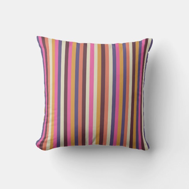 Throw Pillow - Sunset Stripes (Front)