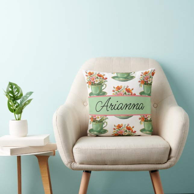 Throw Pillow tea personalised (Chair)