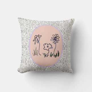 Throw Pillow - Three Flowers