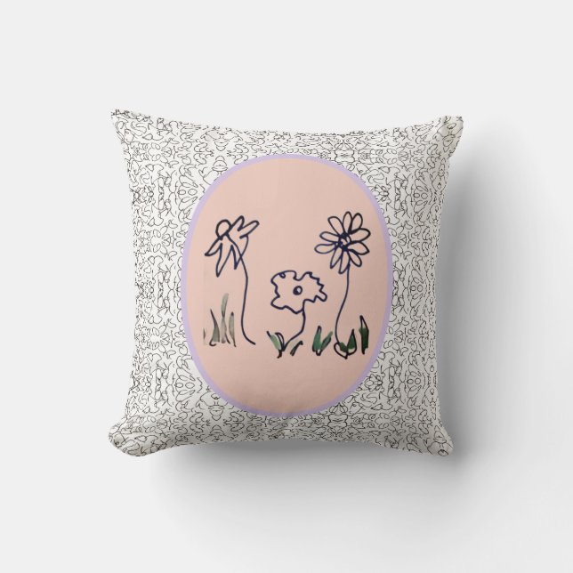 Throw Pillow - Three Flowers (Front)