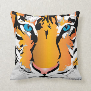 THROW PILLOW-TIGER-ORANGE CUSHION
