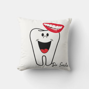 Throw Pillow Tooth Smile Dentist