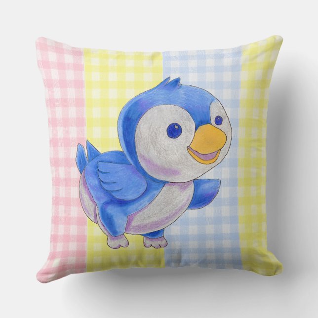 Throw Pillow Toy Bird Gingaham (Back)