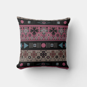 Throw Pillow Tribal ethno traditional geometrical 