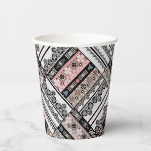Throw Pillow Tribal ethno traditional geometrical  Paper Cups