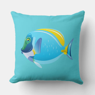 Throw Pillow-Tropical Fish Cushion