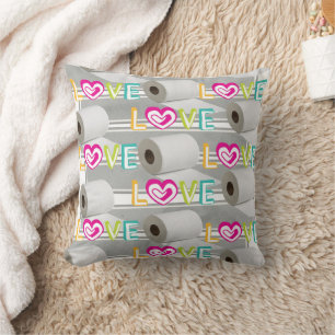 Throw Pillow Valentine's Day Toilet Paper Love 