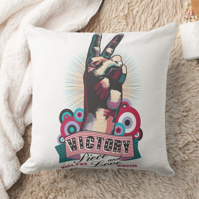 Throw Pillow – Victory Peace & Love Pop-Art Design (Blanket)