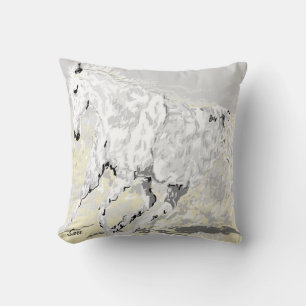 Throw Pillow Wild White Stallion