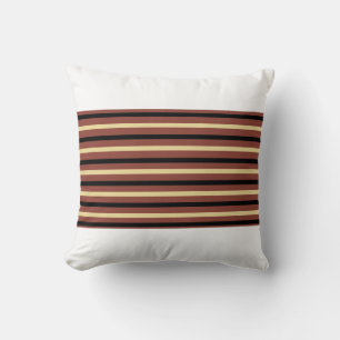 Throw Pillow with Brown/Beige/Black Stripes 
